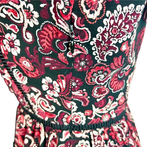 Cupcakes & Cashmere Graceland Paisley Peasant Dress Size 2 Black/Red Chiffon - Picture 10 of 12